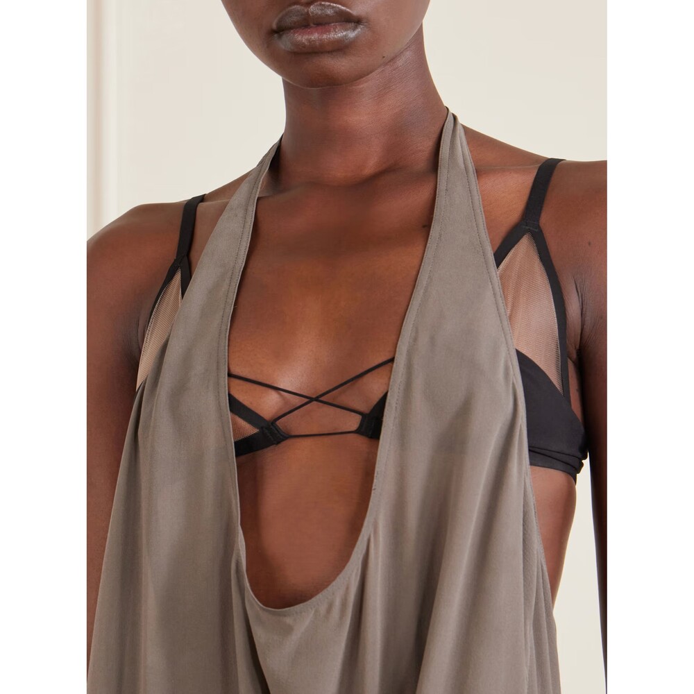 Rick Owens x Livy Black Raw District Tulle Lace Triangle Bra Size Medium 44